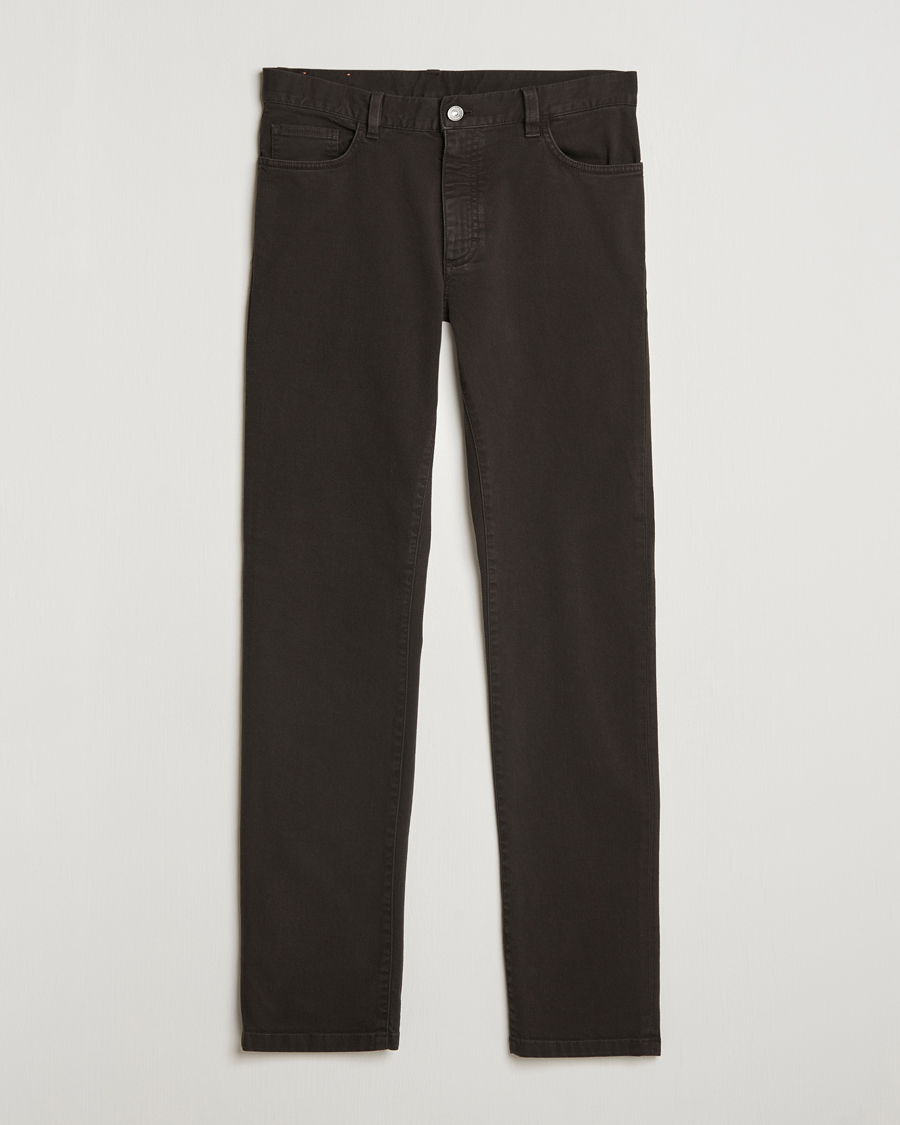 Men | Trousers | Zegna | 5-Pocket Comfort Denim Pants Dark Brown