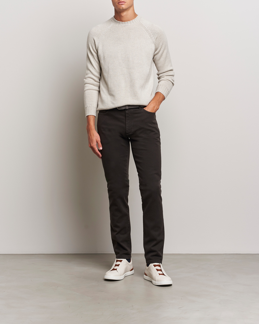 Men | Trousers | Zegna | 5-Pocket Comfort Denim Pants Dark Brown