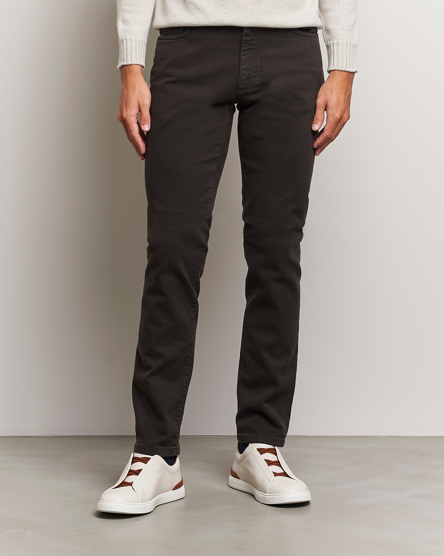 Men | Trousers | Zegna | 5-Pocket Comfort Denim Pants Dark Brown