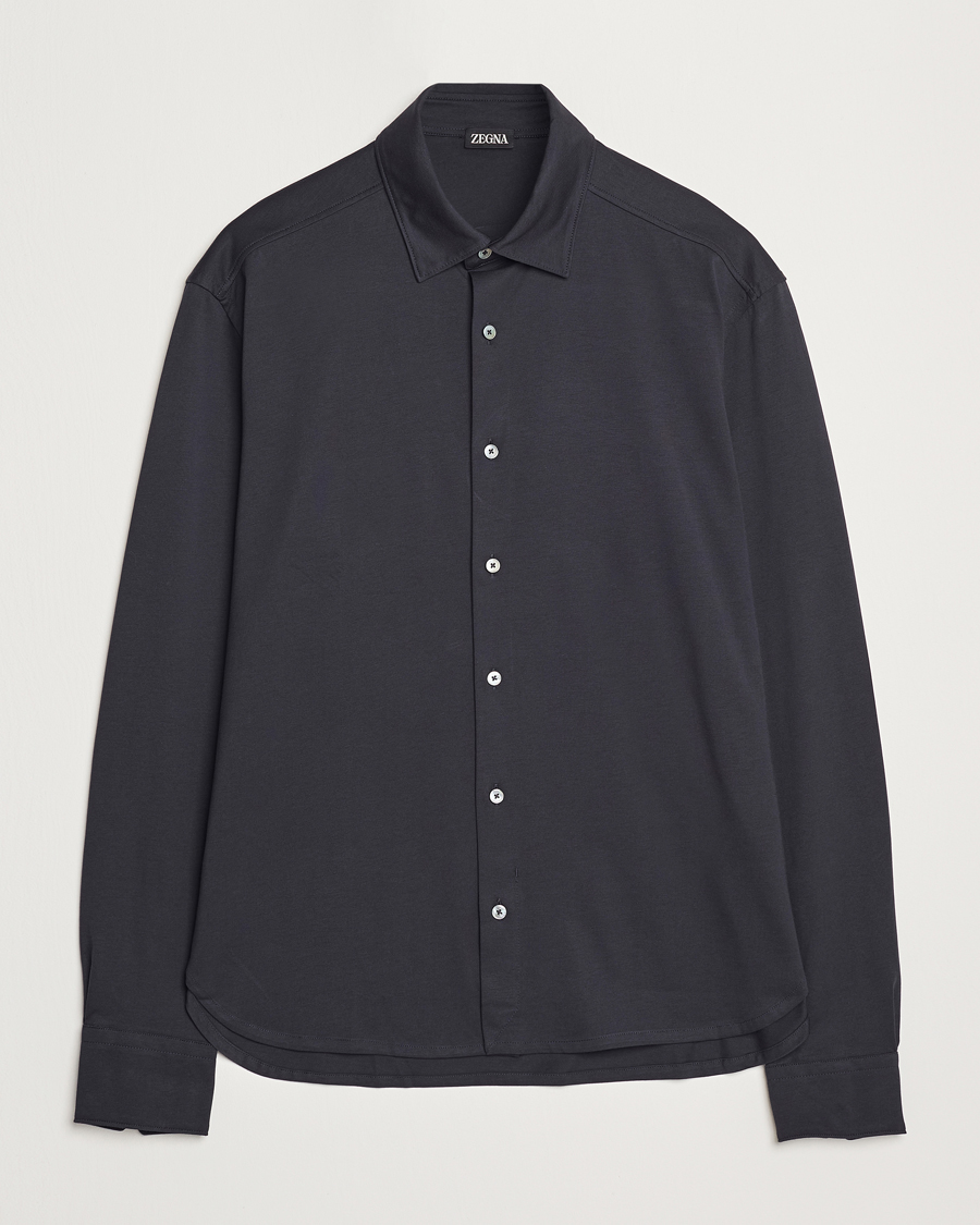 Men | Shirts | Zegna | Cotton Jersey Shirt Navy