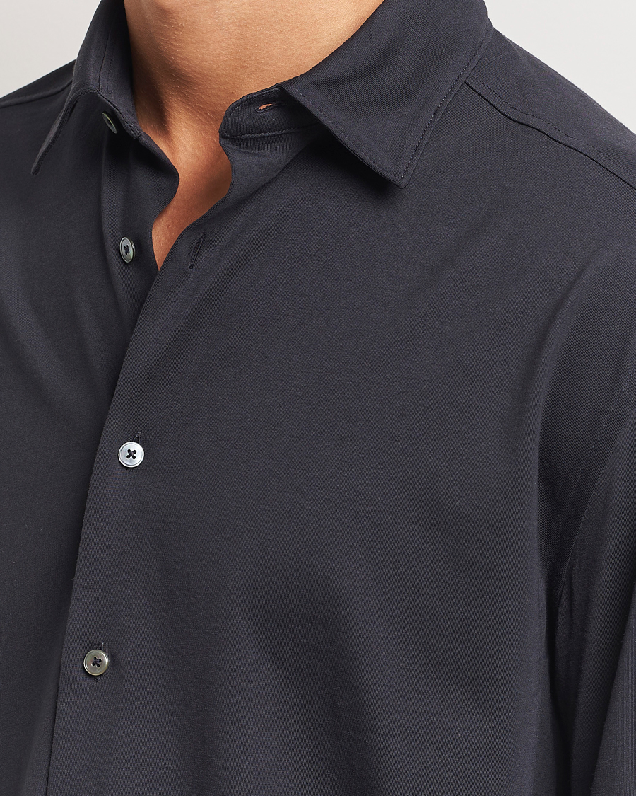 Men | Shirts | Zegna | Cotton Jersey Shirt Navy