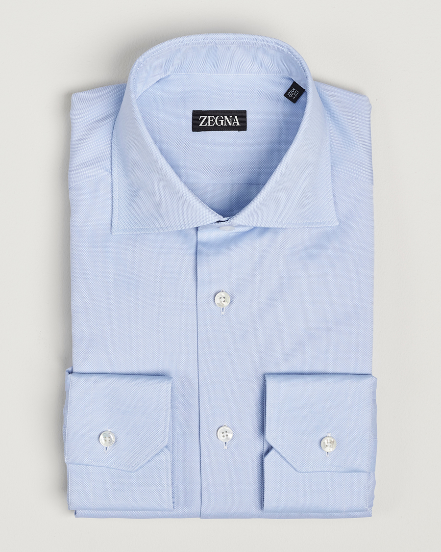 Men | Shirts | Zegna | Slim Fit Oxford Dress Shirt Light Blue