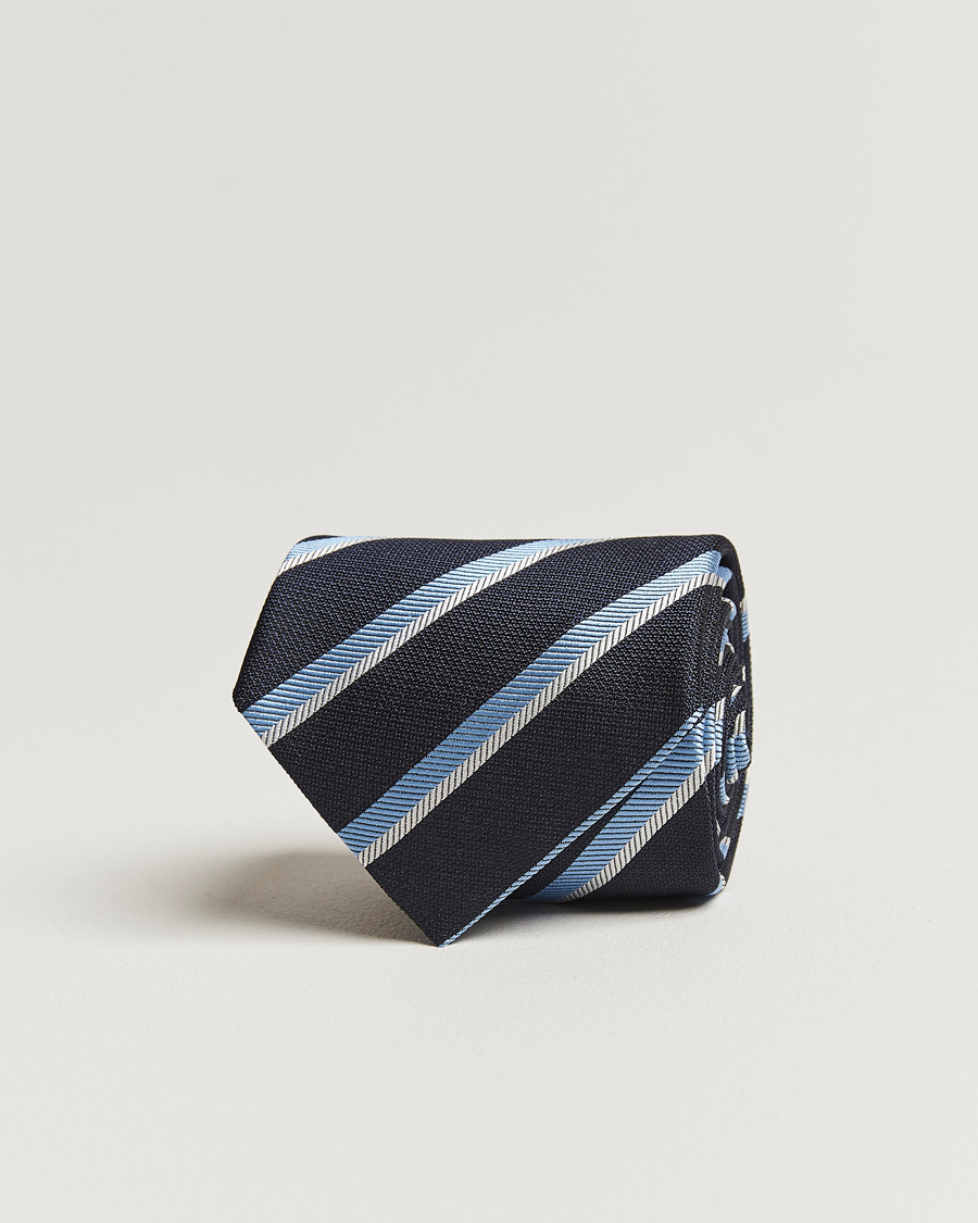 Men | Ties | Zegna | Regimental Stripe Silk Tie Navy