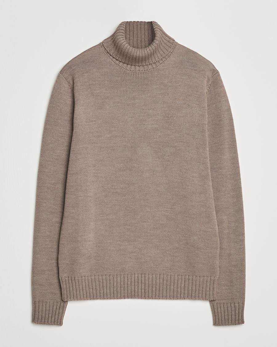 Men | Sweaters & Knitwear | Zanone | Virgin Merino Wool Rollneck Taupe