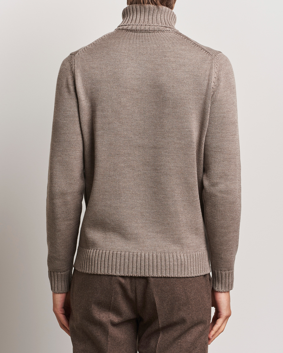 Men | Sweaters & Knitwear | Zanone | Virgin Merino Wool Rollneck Taupe