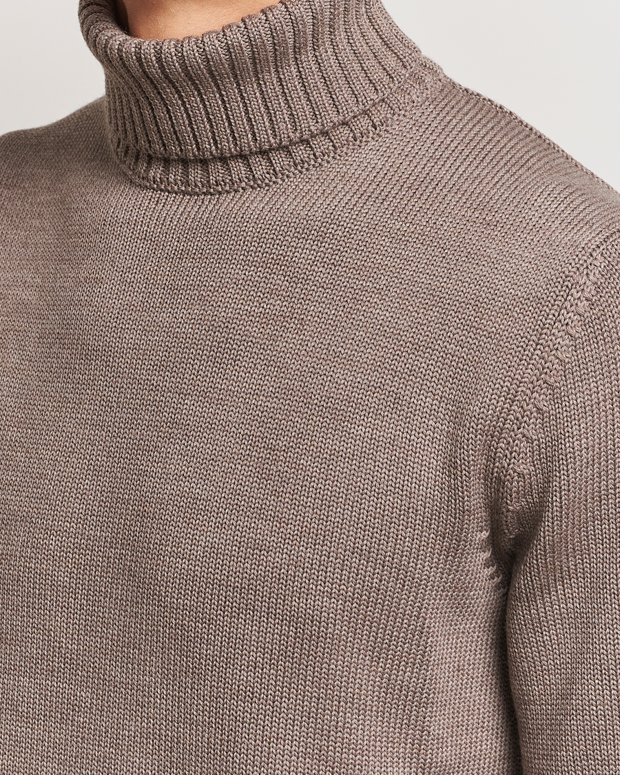 Men | Sweaters & Knitwear | Zanone | Virgin Merino Wool Rollneck Taupe