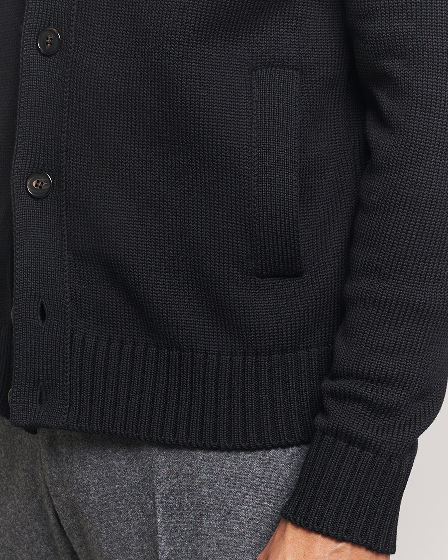 Men | Sweaters & Knitwear | Zanone | Virgin Merino Wool Chioto Cardigan Black