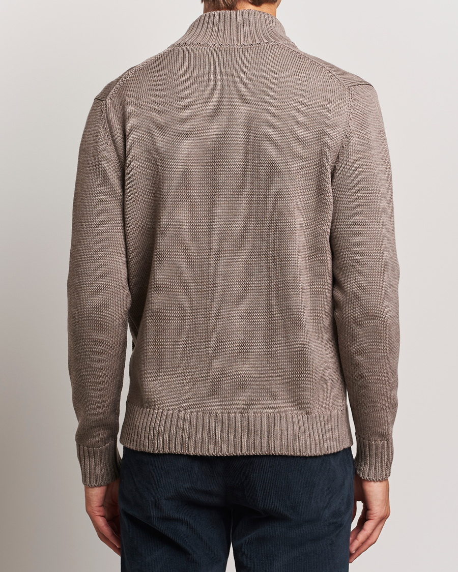 Men | Sweaters & Knitwear | Zanone | Virgin Merino Wool Chioto Cardigan Taupe
