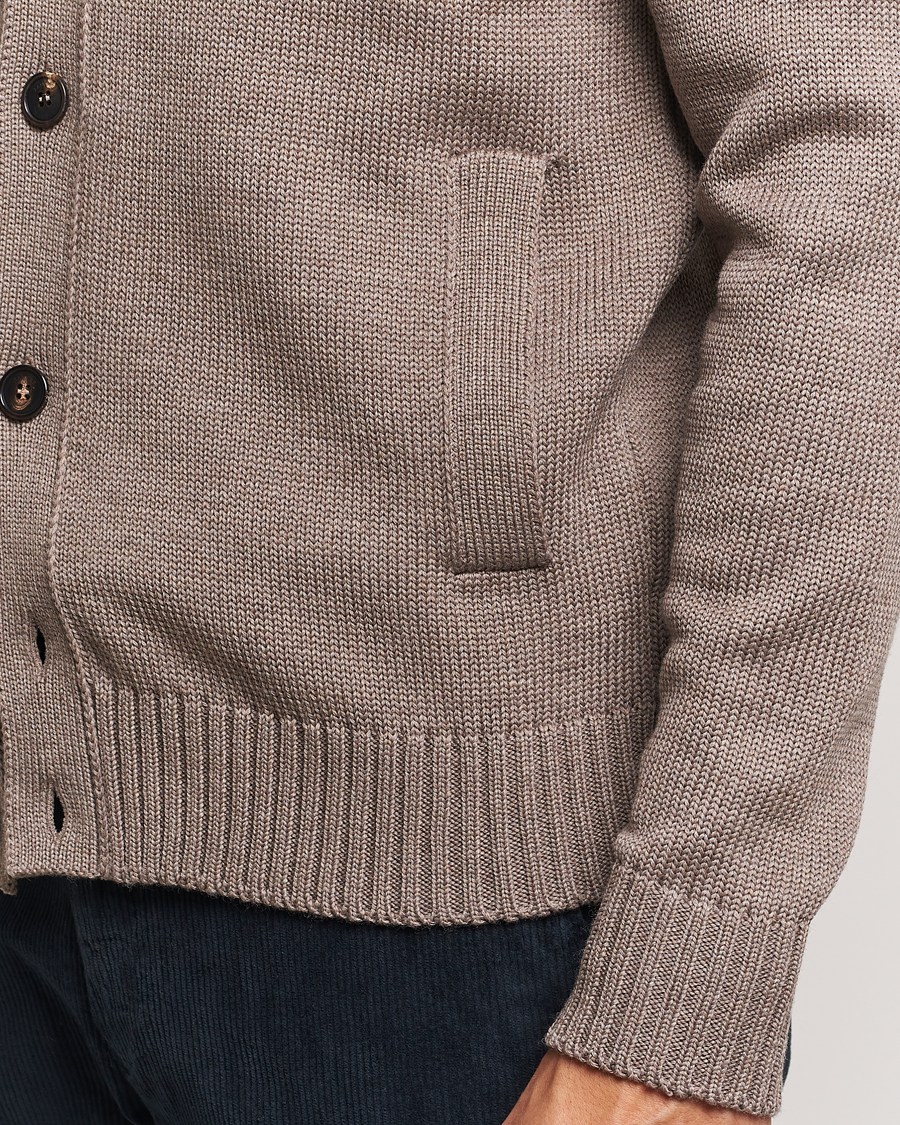 Men | Sweaters & Knitwear | Zanone | Virgin Merino Wool Chioto Cardigan Taupe