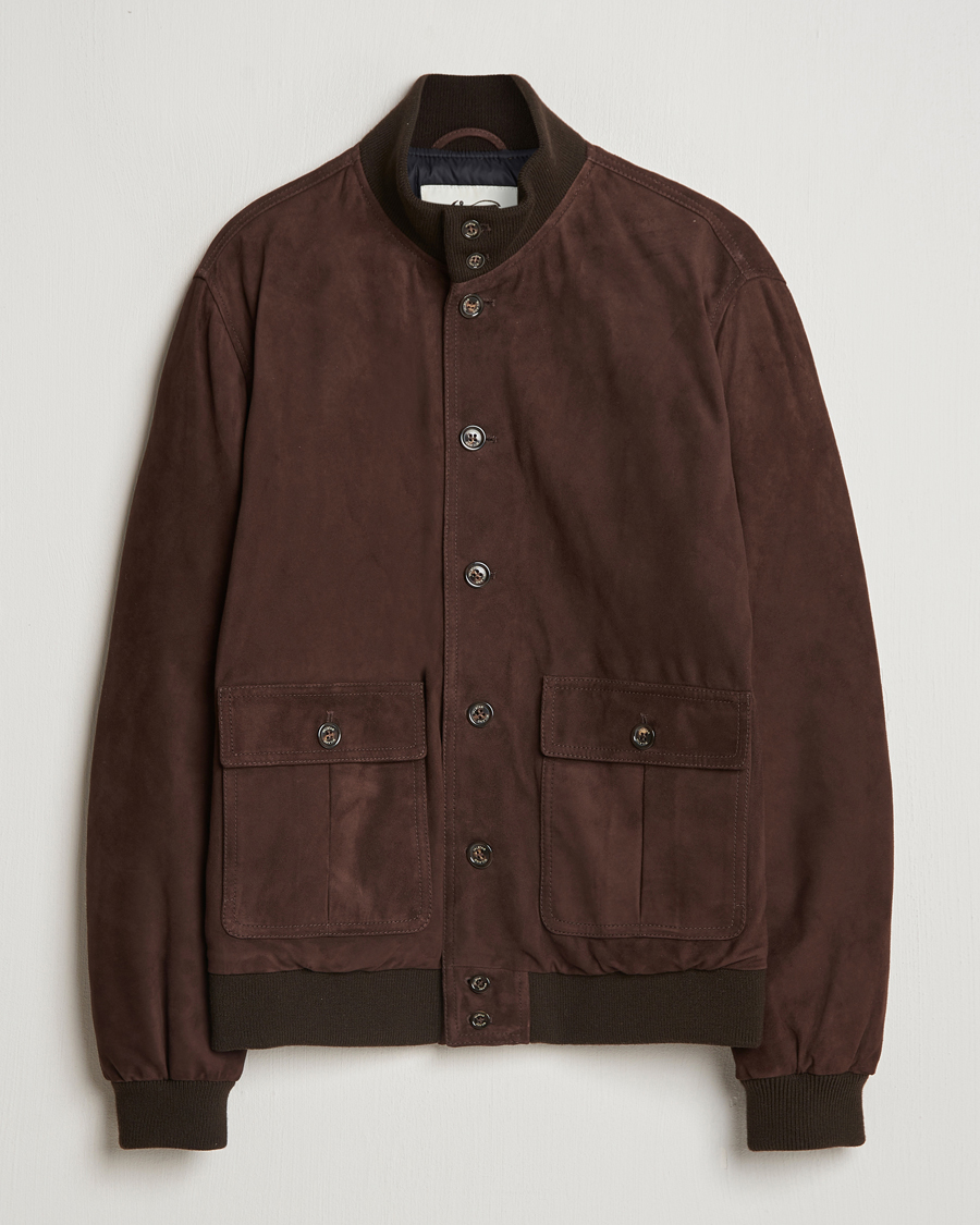 Men | Coats & Jackets | Valstar | Goose Down Valstarino Dark Brown Suede