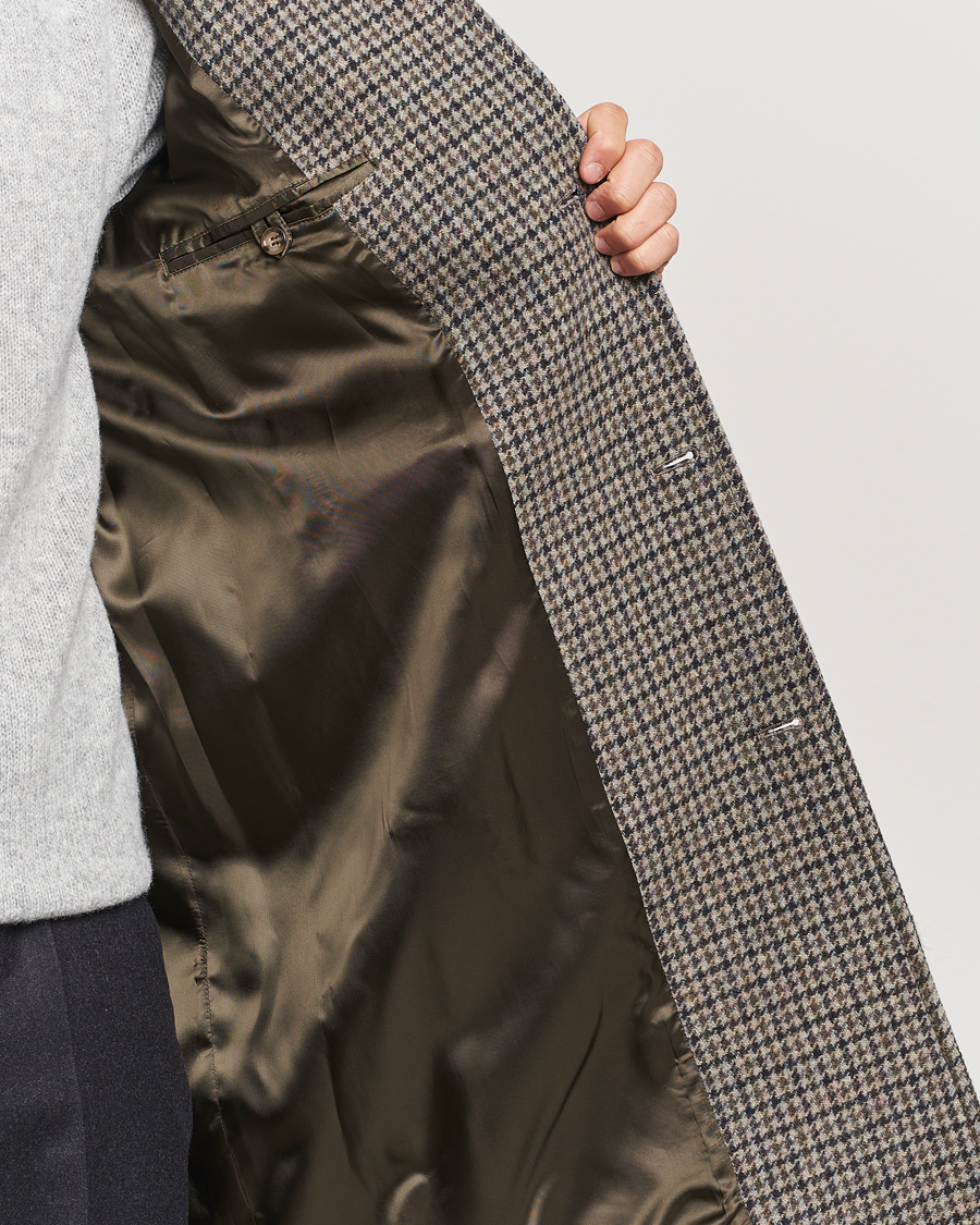 Men | Coats & Jackets | Valstar | Marcello Wool Overcoat Grey Houndstooth