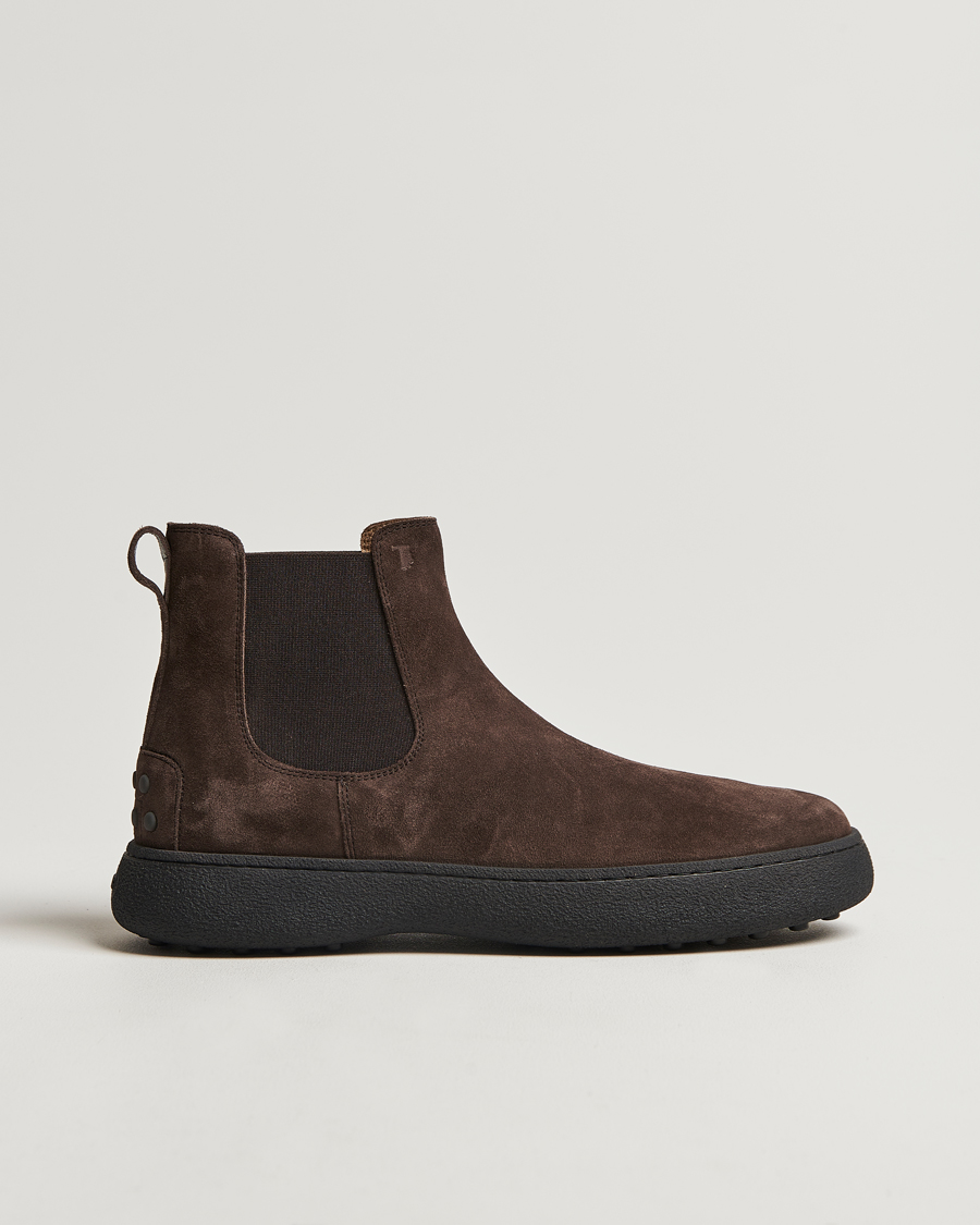 Men | Tod's Gommino Chelsea Boots Dark Brown Suede | Tod's | Gommino Chelsea Boots Dark Brown Suede