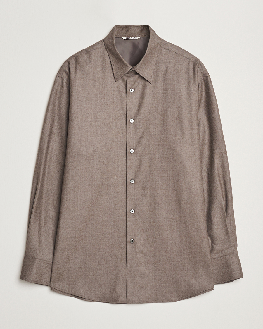 Men | Shirts | Auralee | Superlight Wool Shirt Top Brown