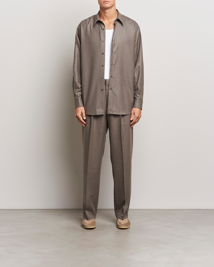Men | Shirts | Auralee | Superlight Wool Shirt Top Brown