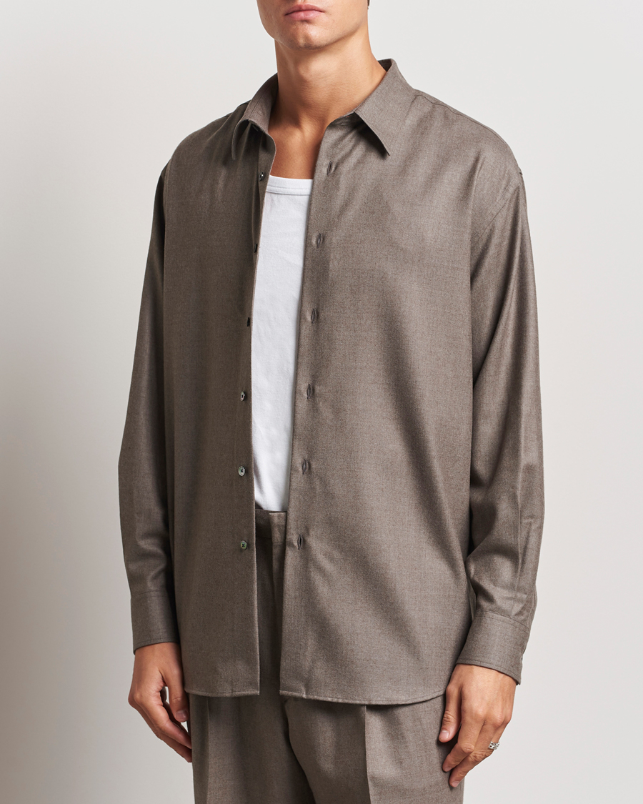 Men | Shirts | Auralee | Superlight Wool Shirt Top Brown