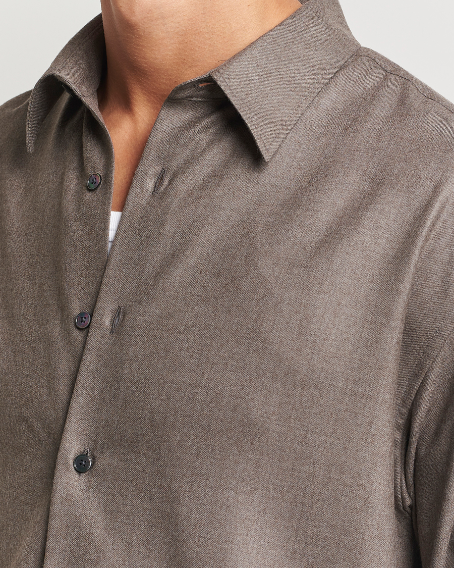 Men | Shirts | Auralee | Superlight Wool Shirt Top Brown