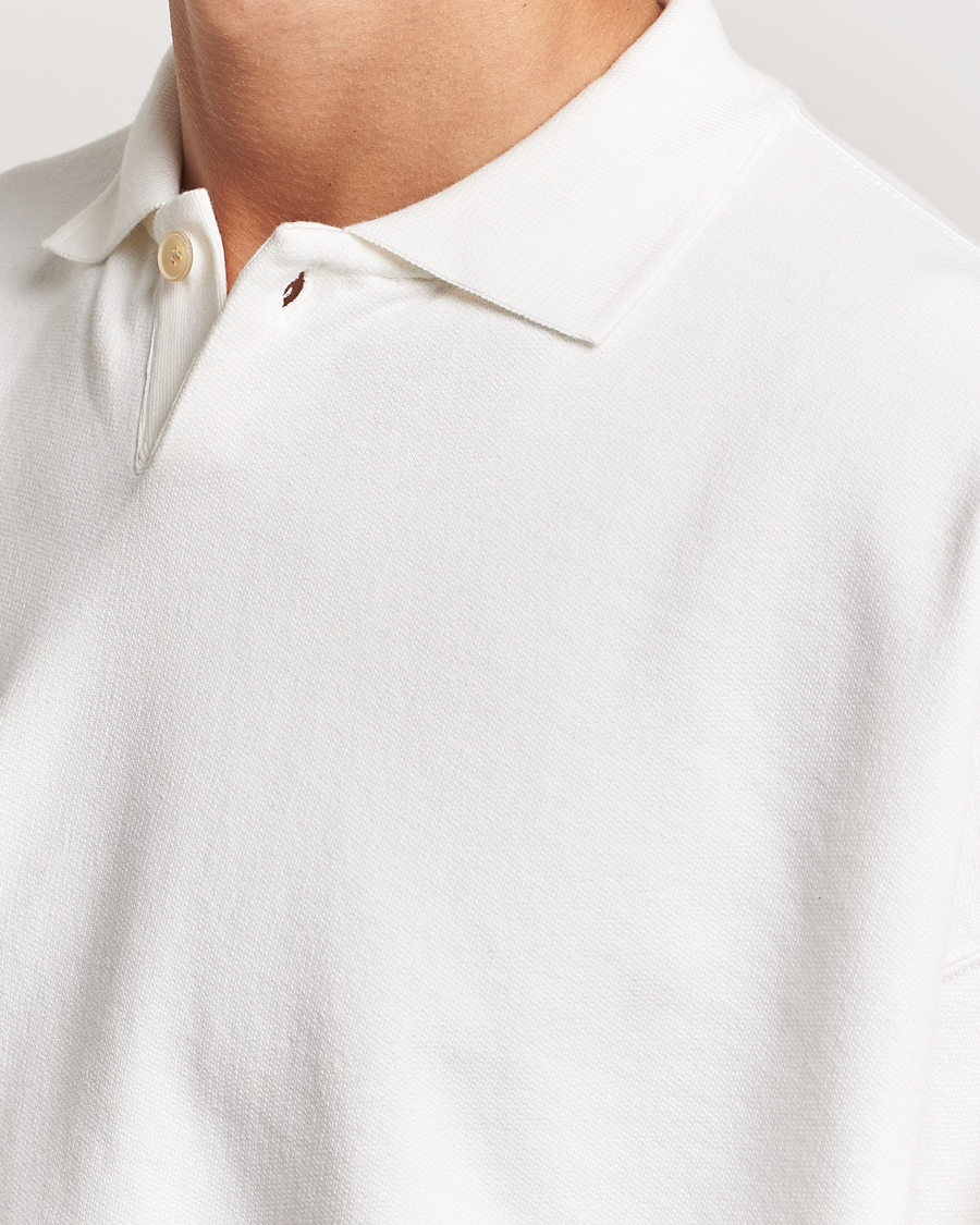 Men | Sweaters & Knitwear | Auralee | Pima Cotton Long Sleeve Polo White