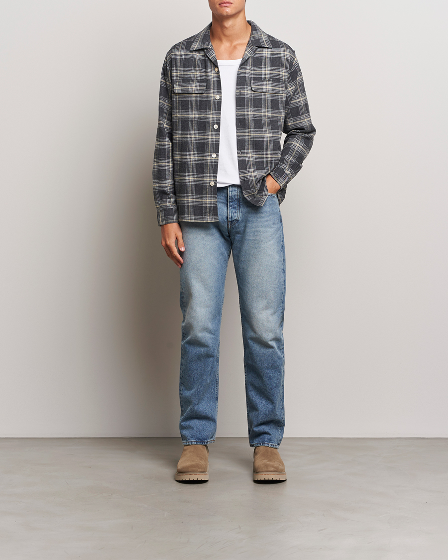 Men | Shirts | Sunflower | Flannel Pocket Shirt Grey Check