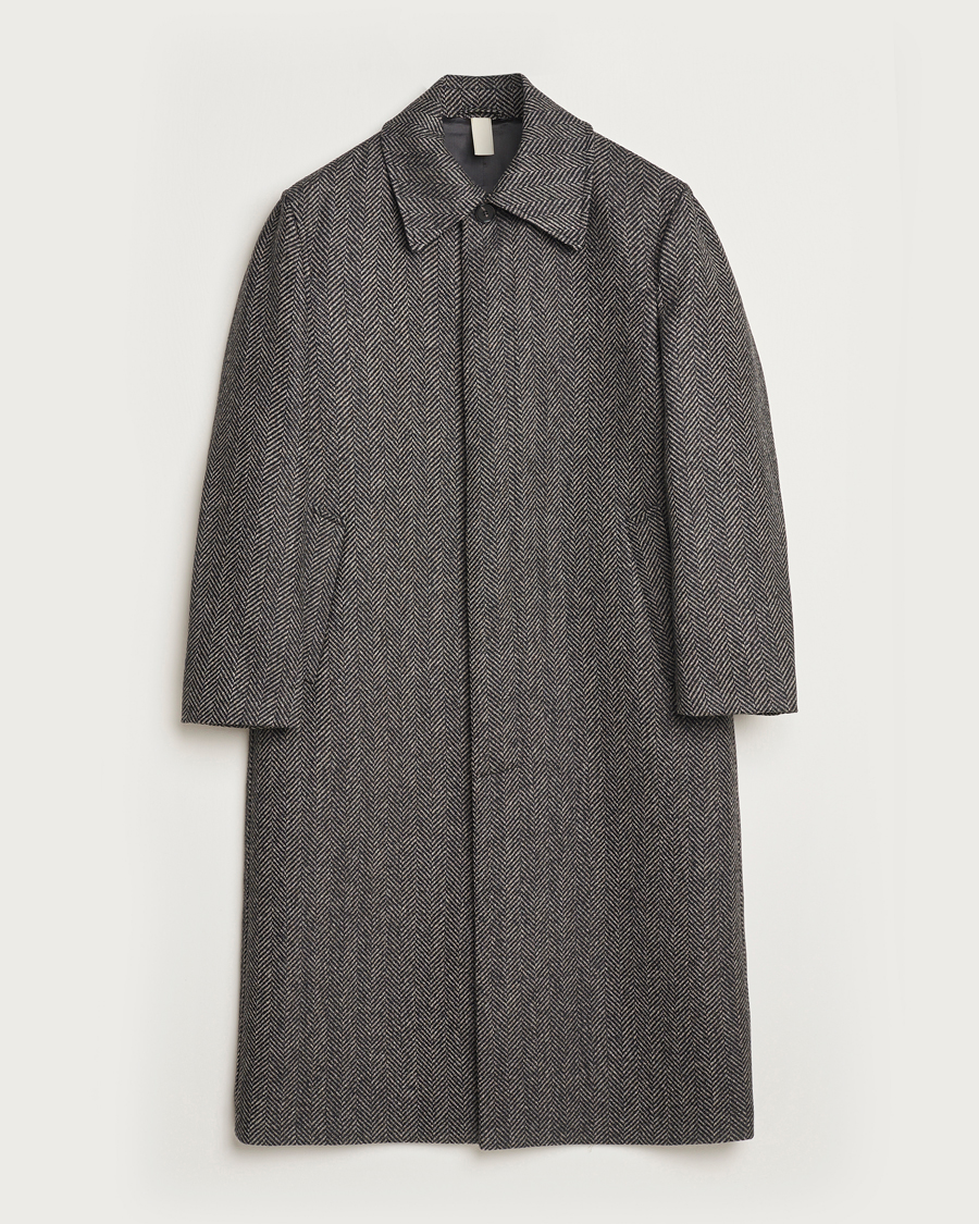 Men | Coats & Jackets | Sunflower | Herringbone Wool Coat Antracite