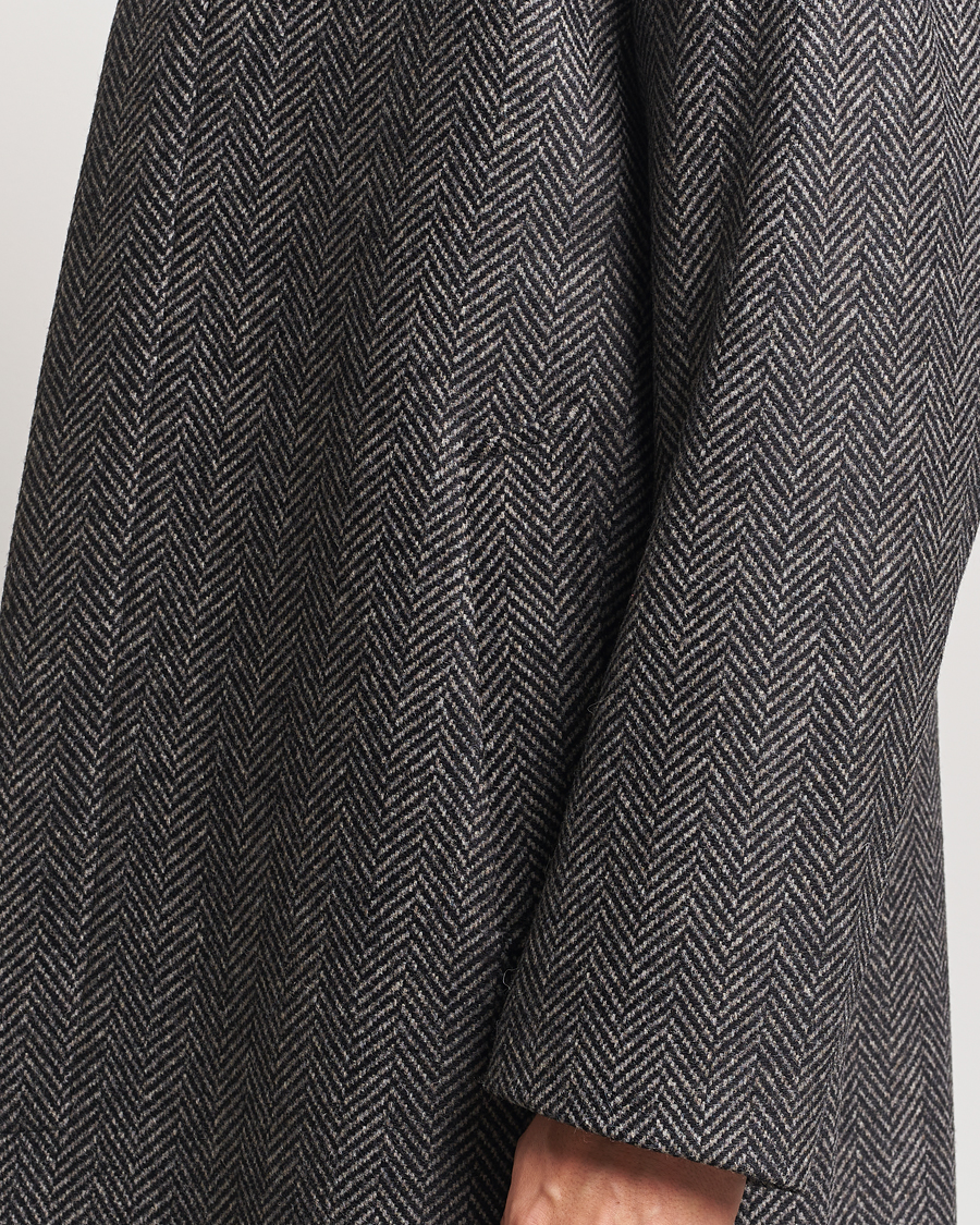 Men | Coats & Jackets | Sunflower | Herringbone Wool Coat Antracite