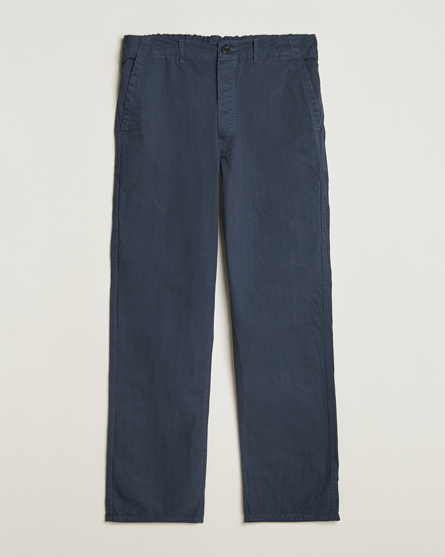 Men | Trousers | orSlow | French Work Pants Navy
