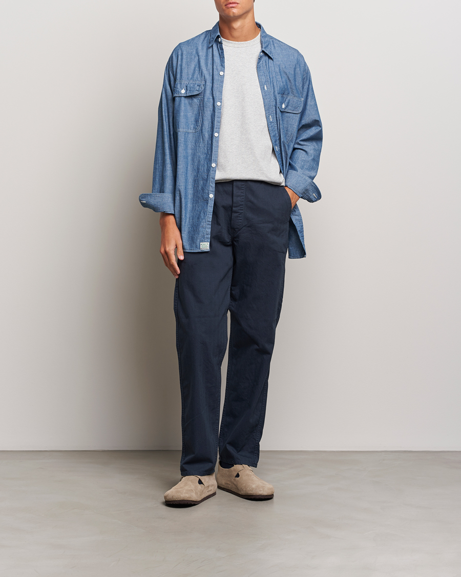 Men | Trousers | orSlow | French Work Pants Navy