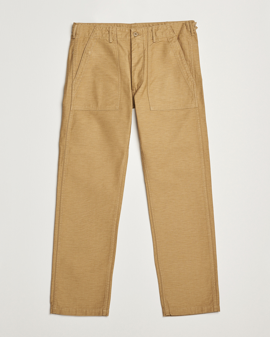 Men | Trousers | orSlow | Slim Fit Original Sateen Fatigue Pants Khaki