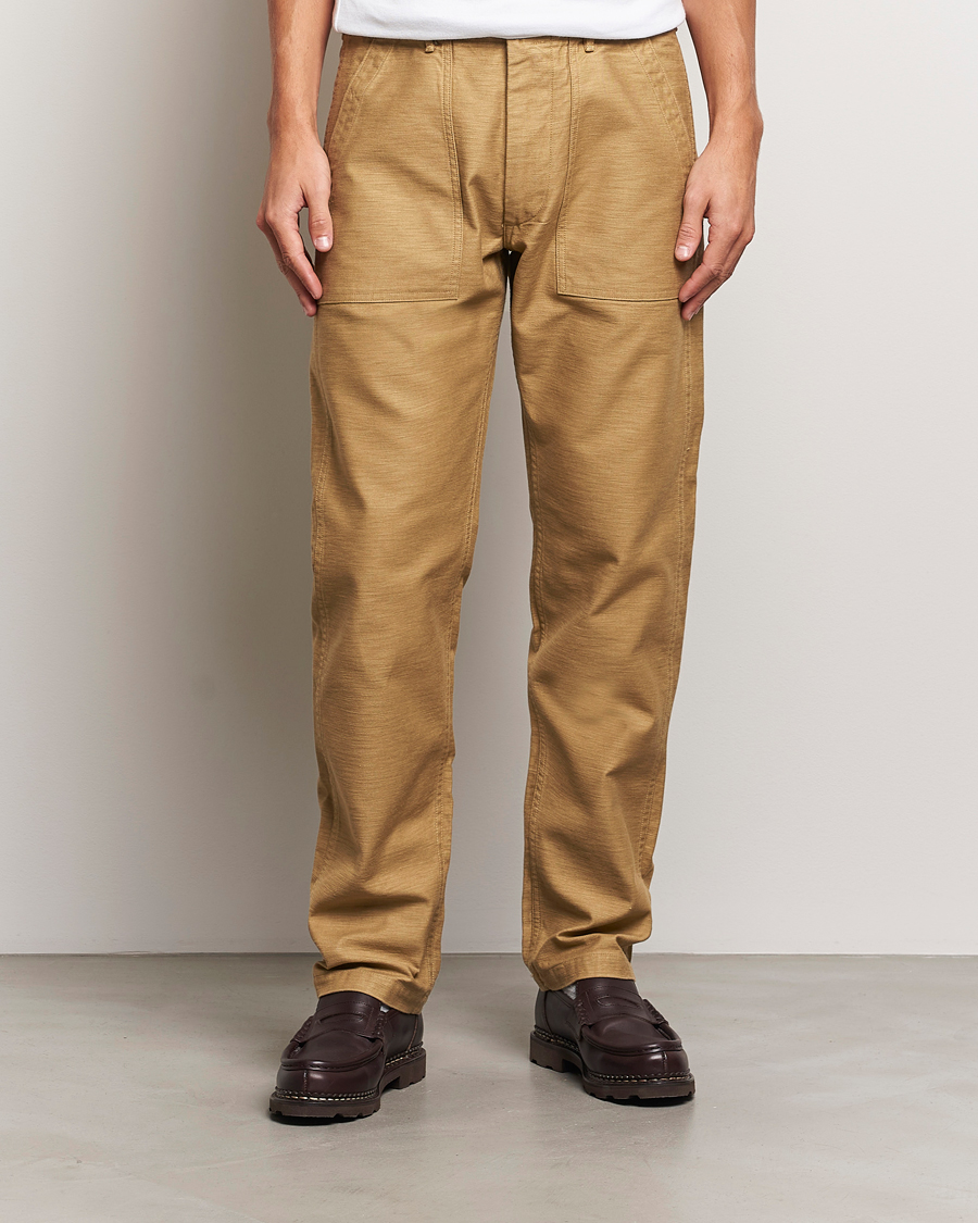Men | Trousers | orSlow | Slim Fit Original Sateen Fatigue Pants Khaki