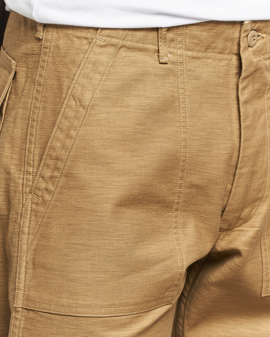 Men | Trousers | orSlow | Slim Fit Original Sateen Fatigue Pants Khaki