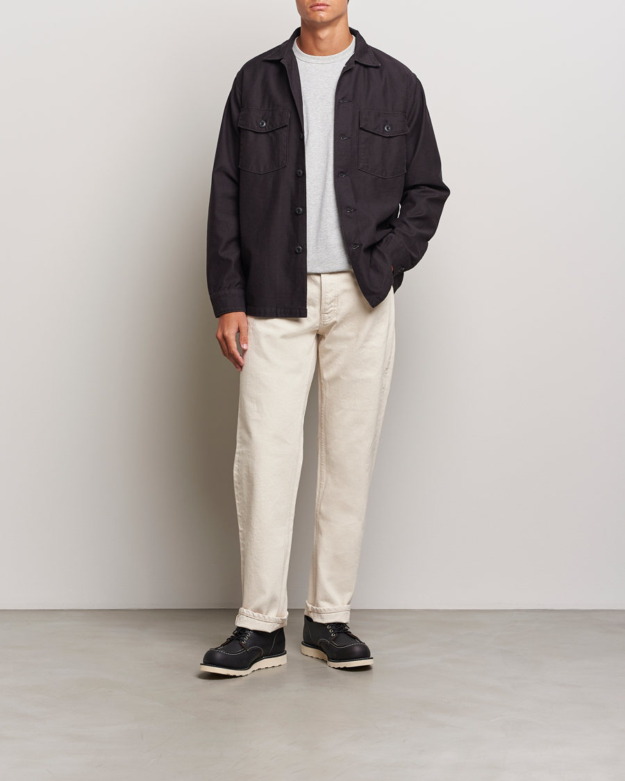 Men | Shirts | orSlow | Cotton Sateen US Army Overshirt Black