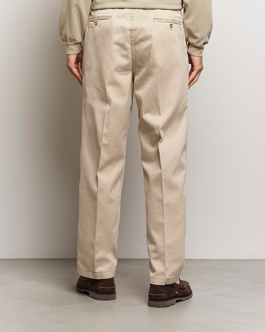 Men | Trousers | orSlow | Two Tuck Wide Trousers Khaki