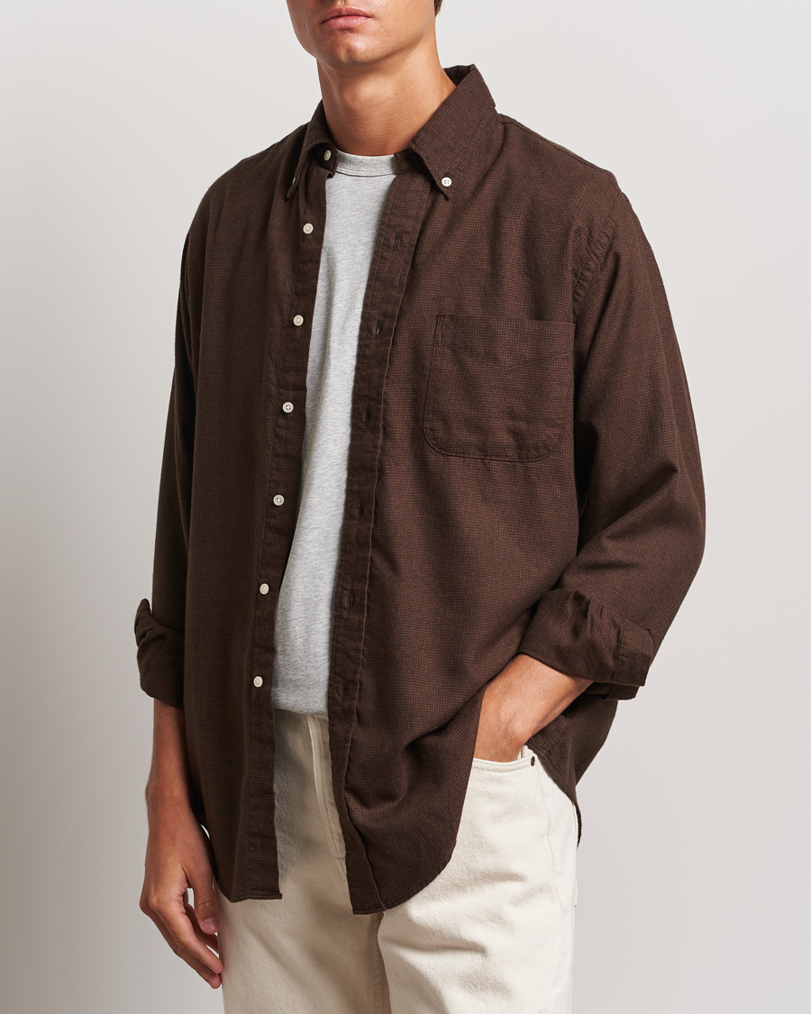 Men | Shirts | orSlow | Button Down Shirt Burgundy