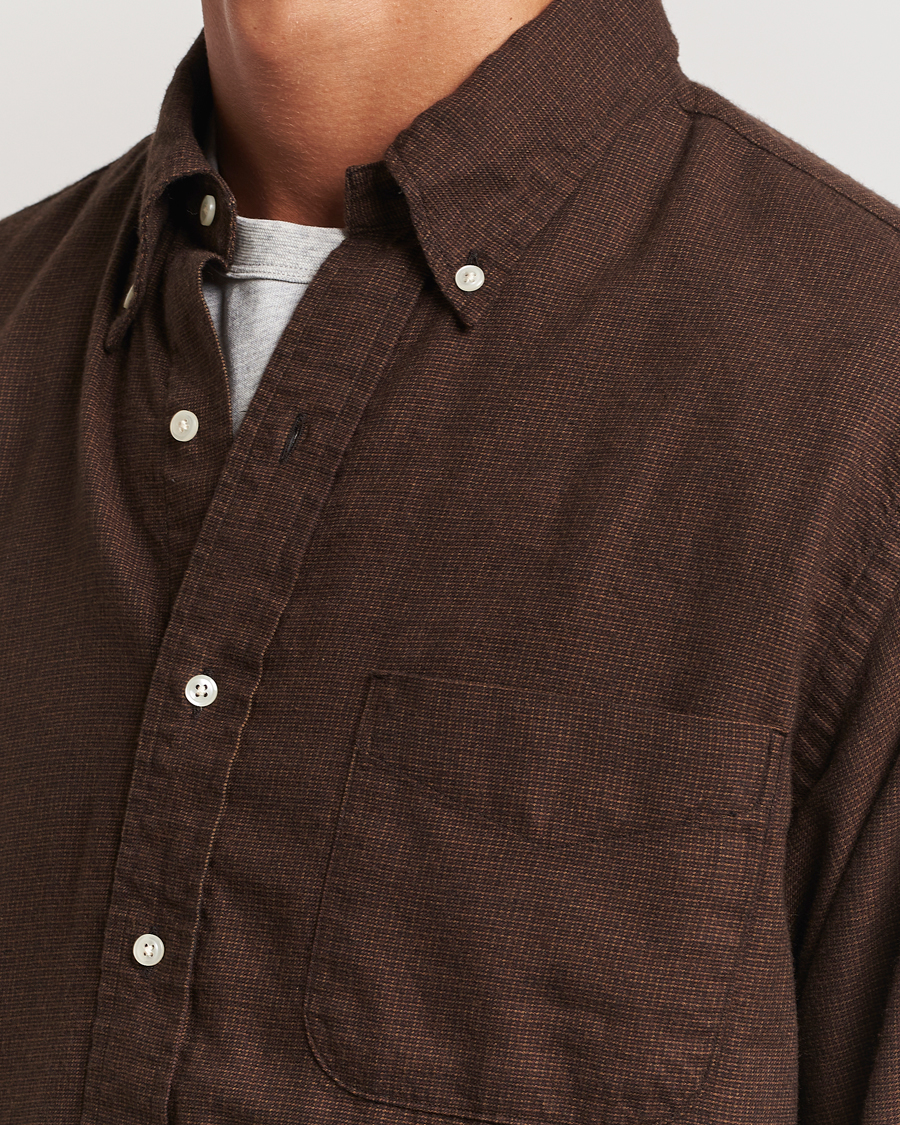 Men | Shirts | orSlow | Button Down Shirt Burgundy