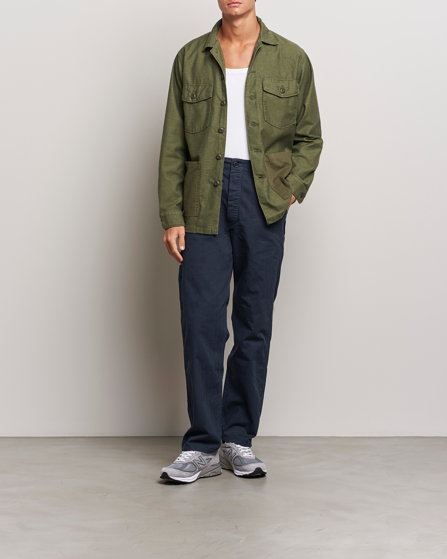 Men | Shirts | orSlow | 4 Pockets US Army Shirt Dark Olive
