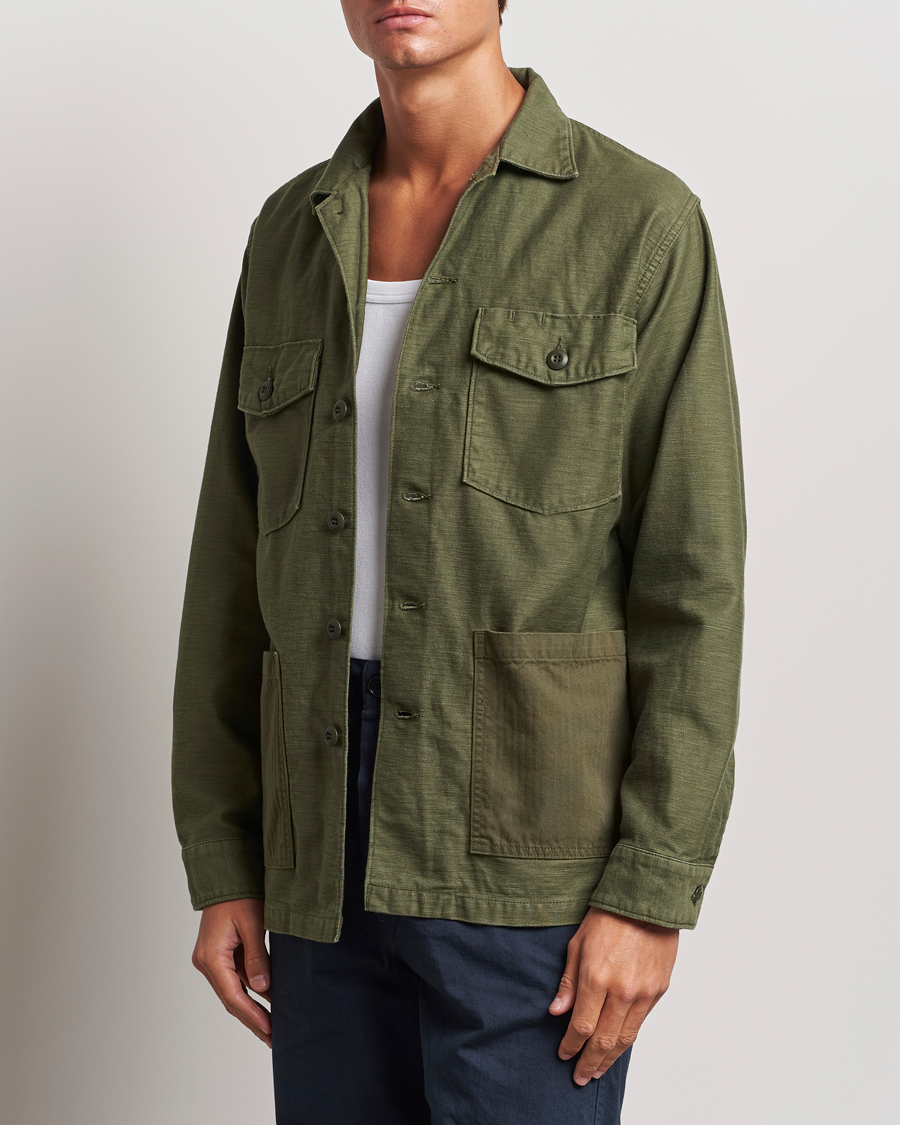Men | Shirts | orSlow | 4 Pockets US Army Shirt Dark Olive