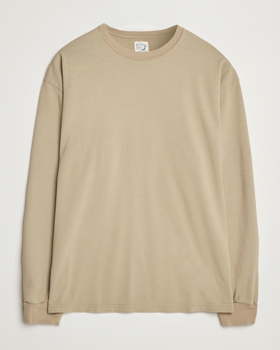 Men | T-Shirts | orSlow | Relax Fit Long Sleeve T-Shirt Olive Drab