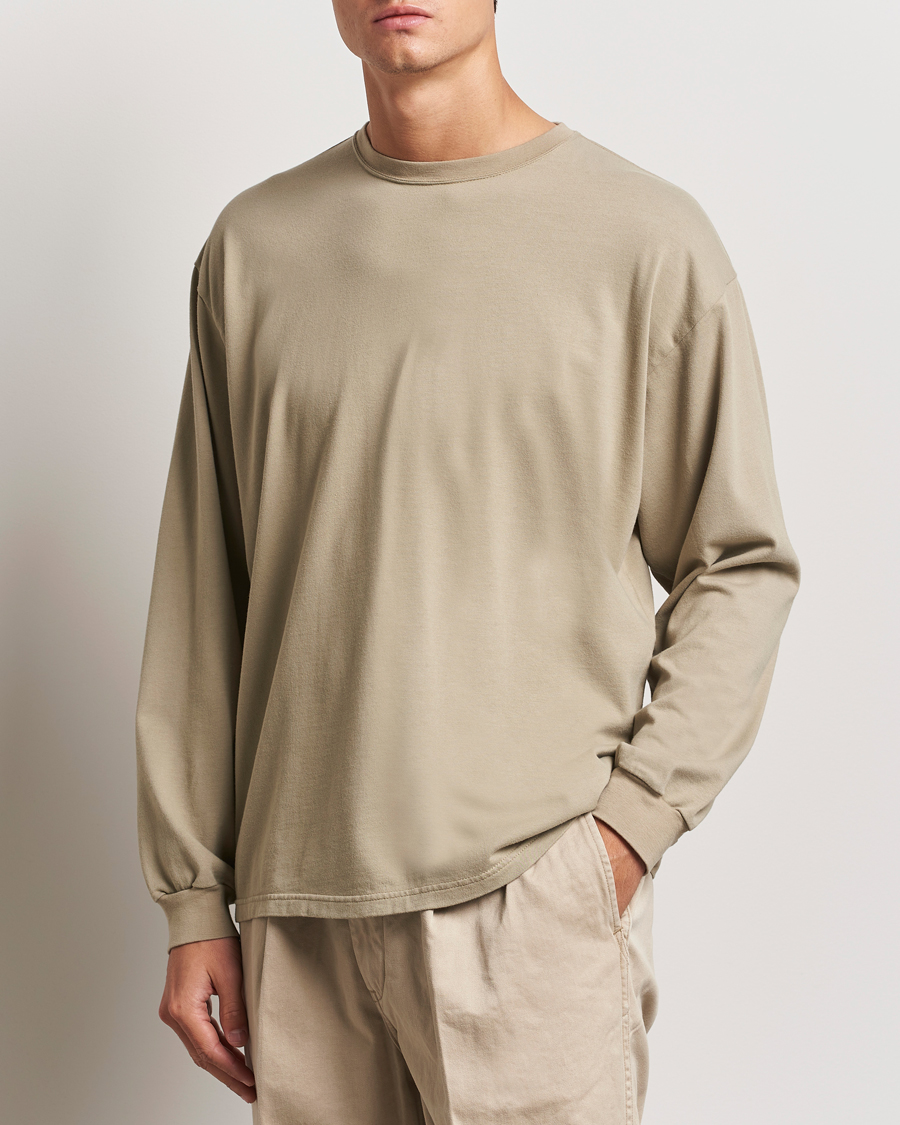 Men | T-Shirts | orSlow | Relax Fit Long Sleeve T-Shirt Olive Drab