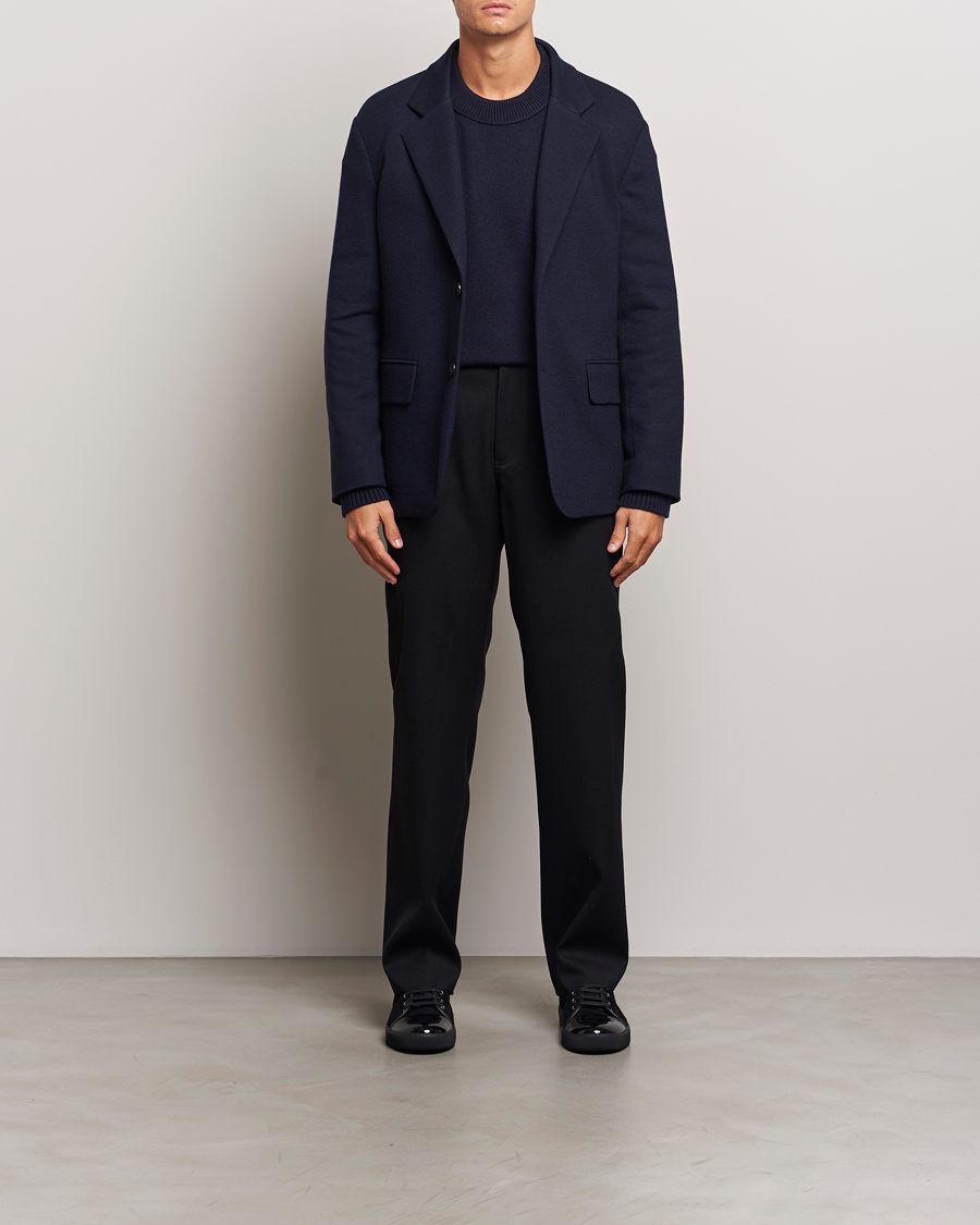 Men | Trousers | Lanvin | Casual Straight Wool Trousers Black