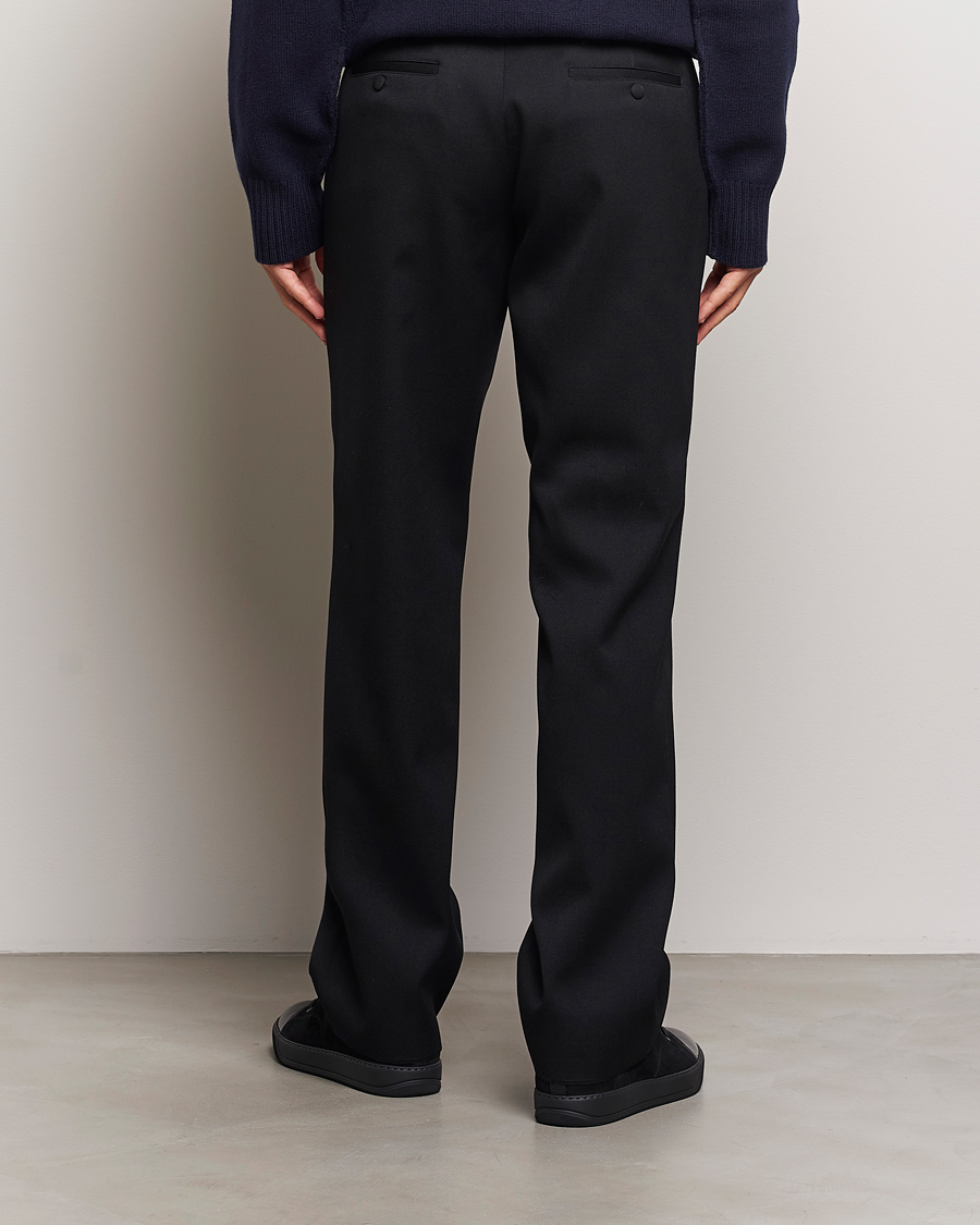 Men | Trousers | Lanvin | Casual Straight Wool Trousers Black
