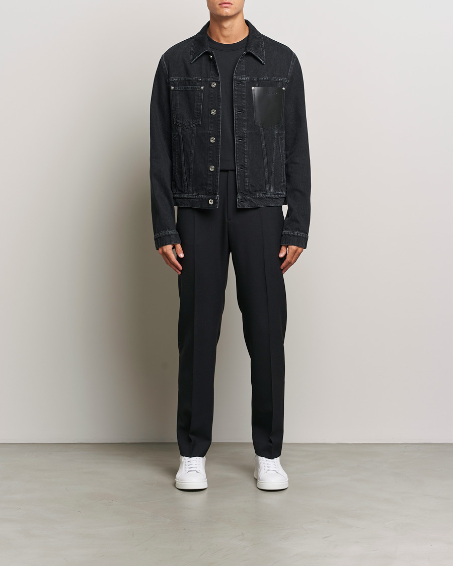 Men | Coats & Jackets | Lanvin | Leather Pocket Denim Jacket Black