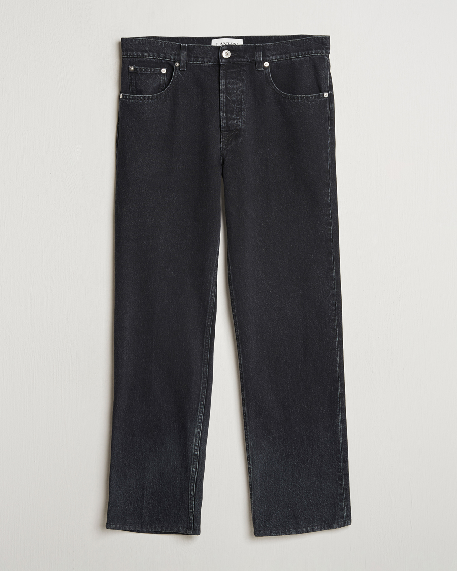 Men | Jeans | Lanvin | Leather Pocket Denim Pants Black