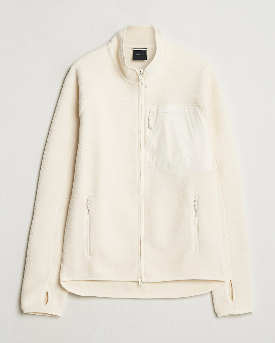 Men | Sweaters & Knitwear | Peak Performance | Pile Full Zip Vintage White