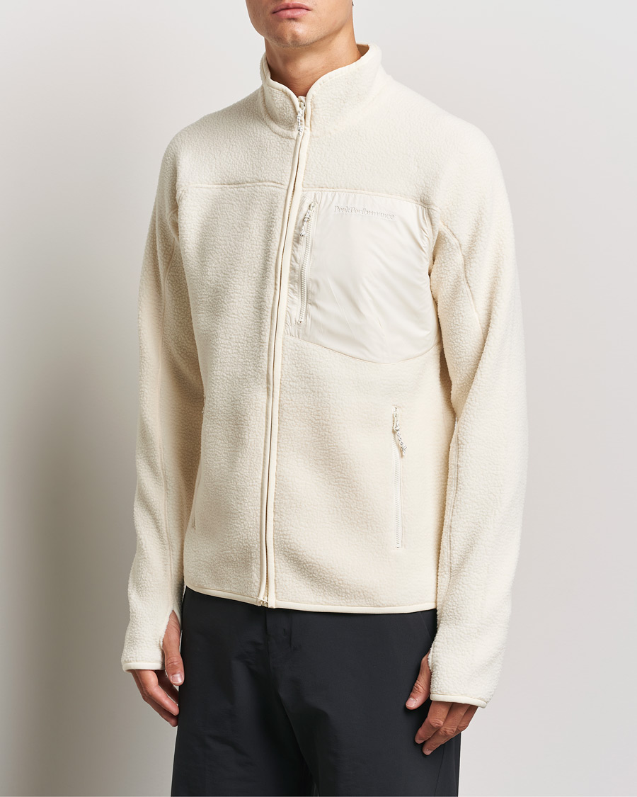 Men | Sweaters & Knitwear | Peak Performance | Pile Full Zip Vintage White