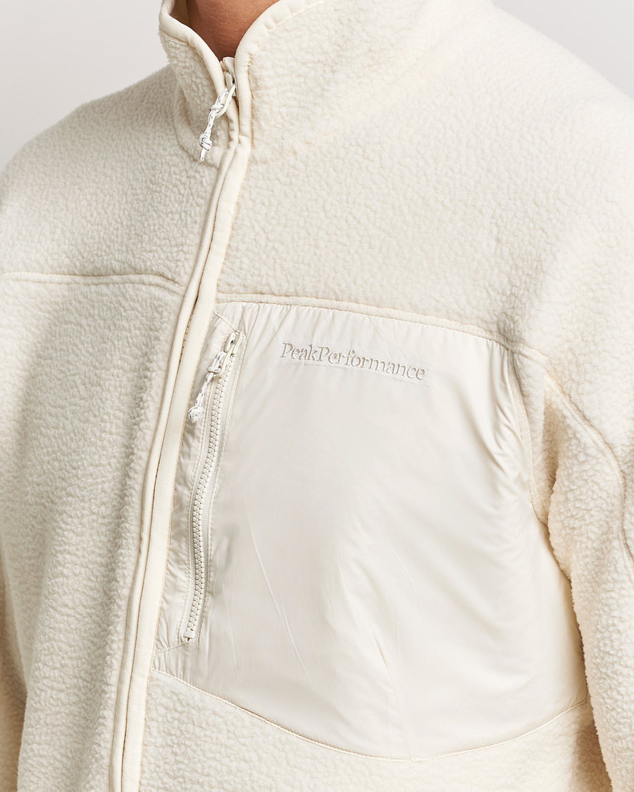 Men | Sweaters & Knitwear | Peak Performance | Pile Full Zip Vintage White