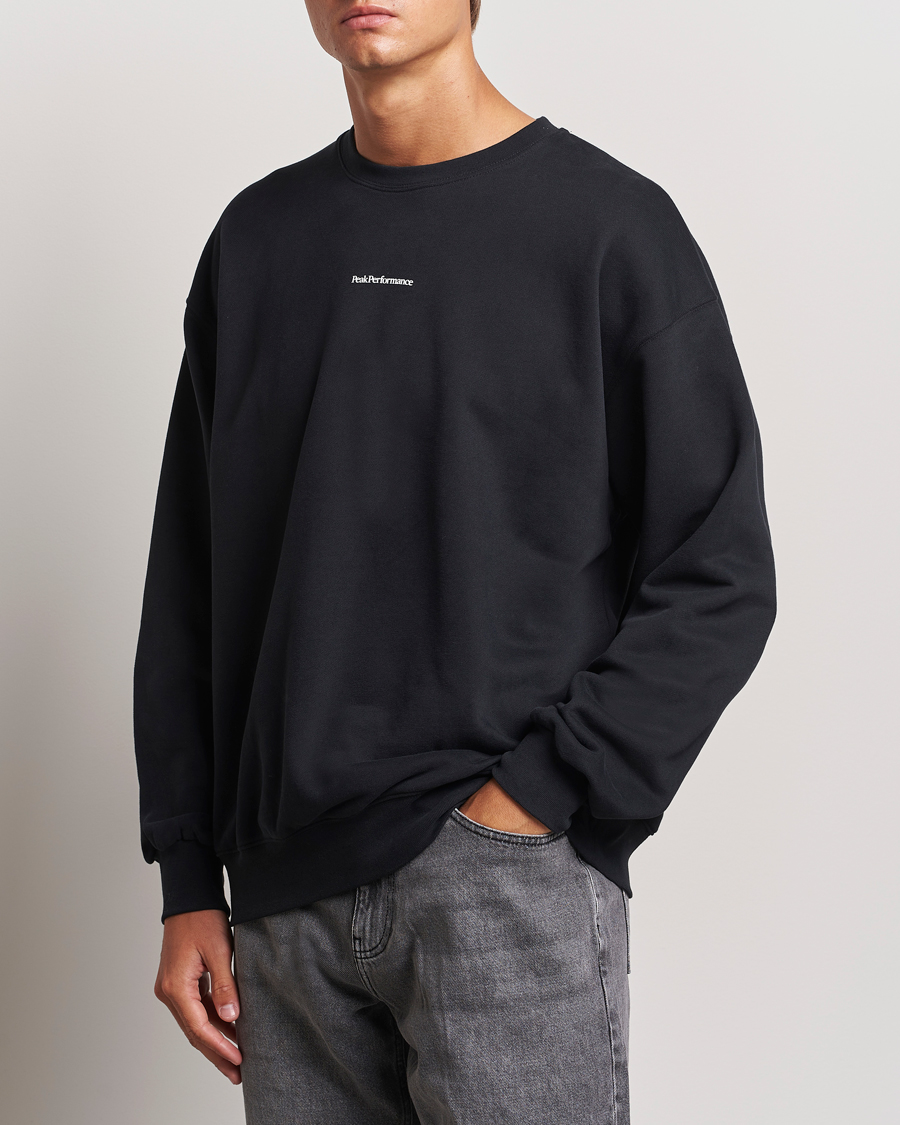 Men | Sweaters & Knitwear | Peak Performance | Original Terry Crew Sweatshirt Black