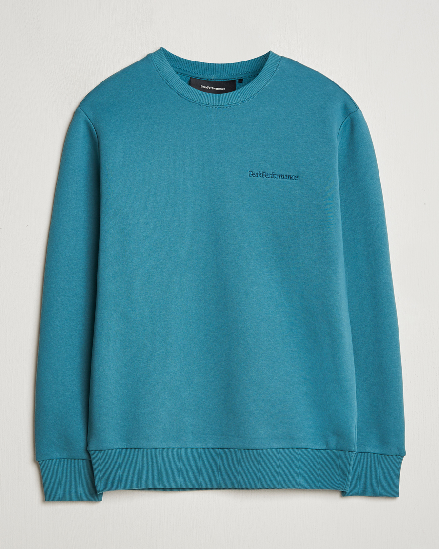 Men | Sweaters & Knitwear | Peak Performance | Original Logo Crew Neck Sweatshirt Hydro Fresh