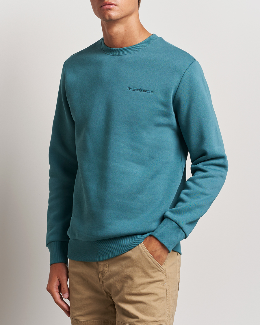 Men | Sweaters & Knitwear | Peak Performance | Original Logo Crew Neck Sweatshirt Hydro Fresh