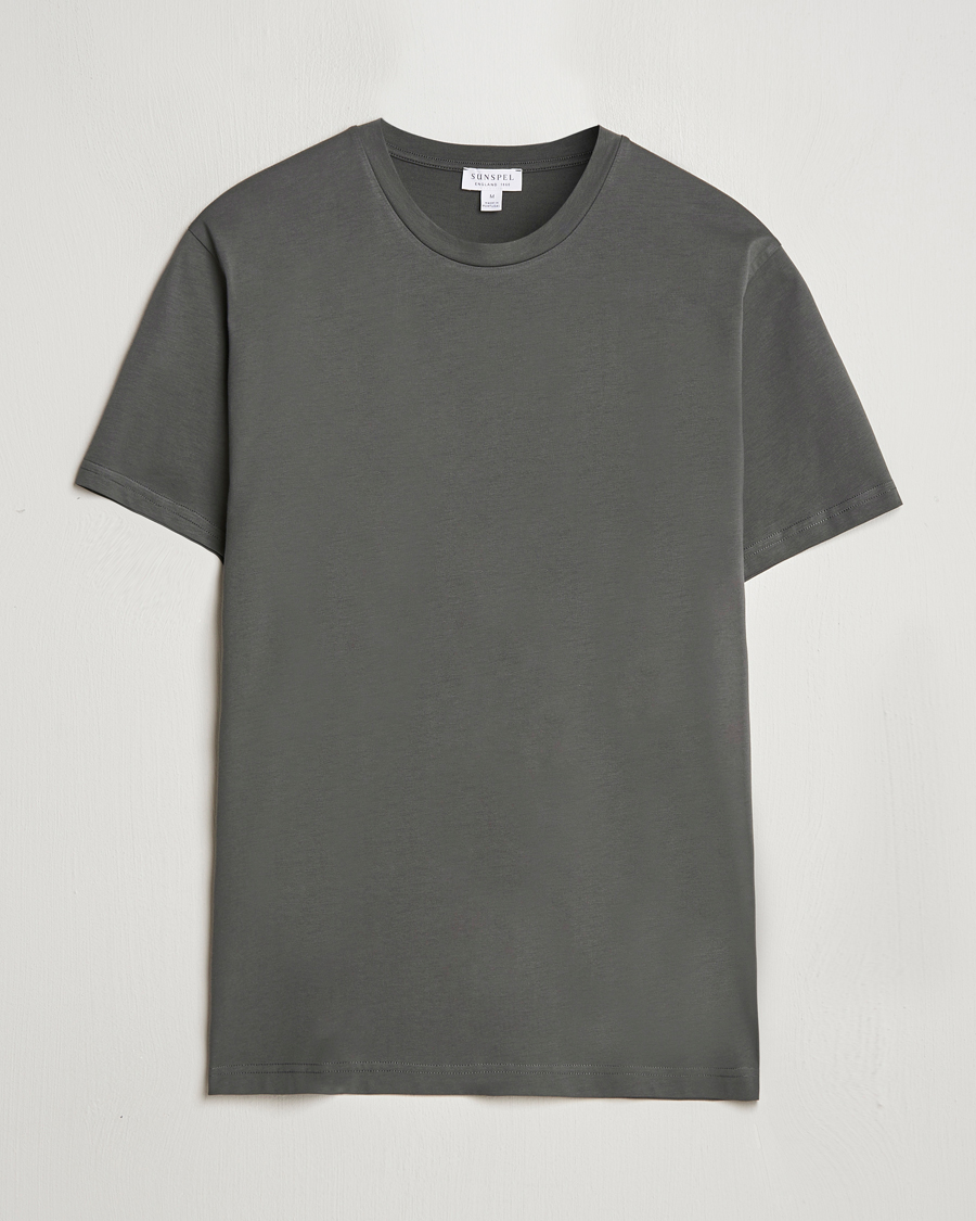 Men | T-Shirts | Sunspel | Riviera Midweight T-Shirt Drill Green