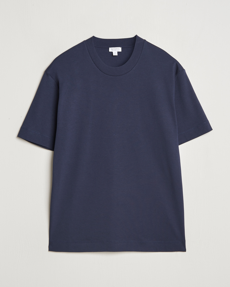 Men | T-Shirts | Sunspel | Heavy Weight Supima Cotton T-Shirt Navy