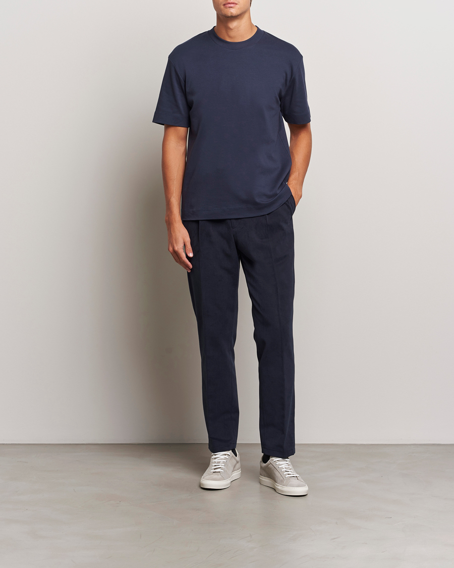 Men | T-Shirts | Sunspel | Heavy Weight Supima Cotton T-Shirt Navy